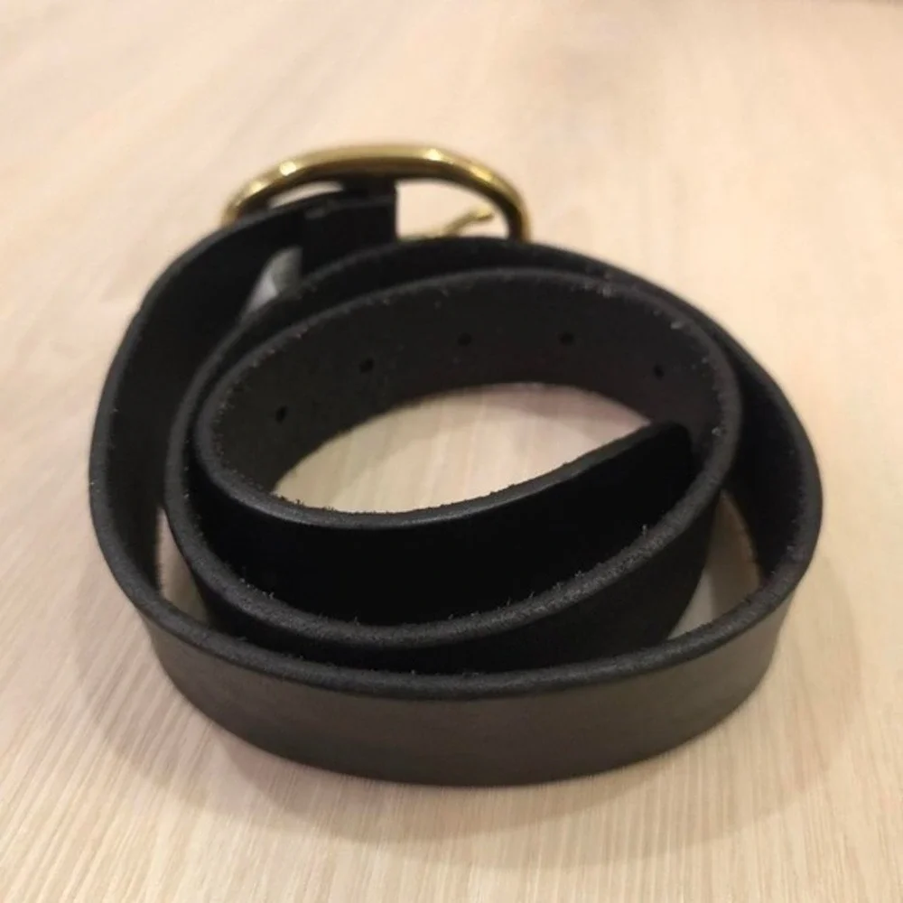 Madewell Women's Black Belt Oval Buckle Belt - Size XS
